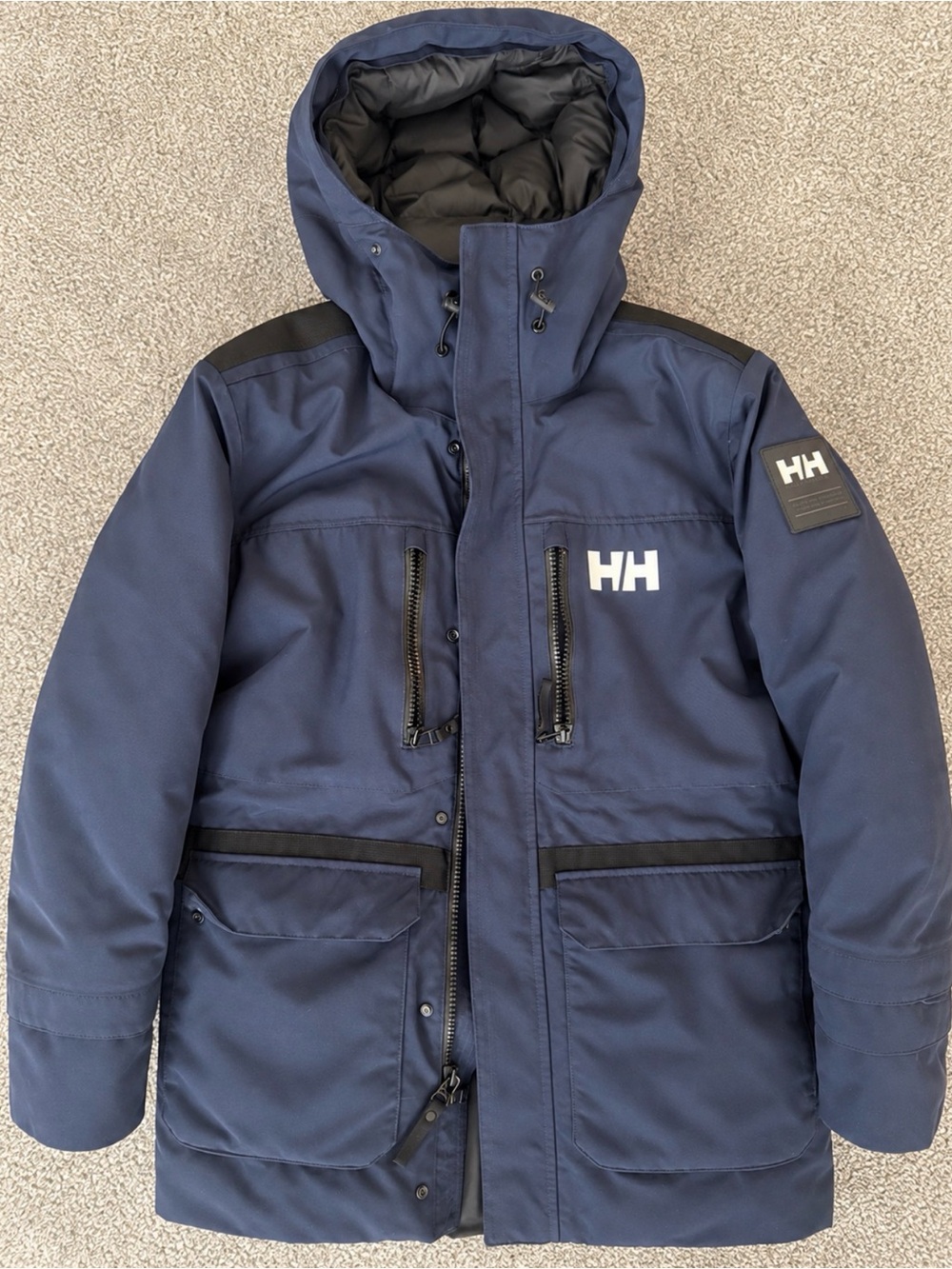Helly Hansen Navy and Black Ski Parka with Insulated Hood